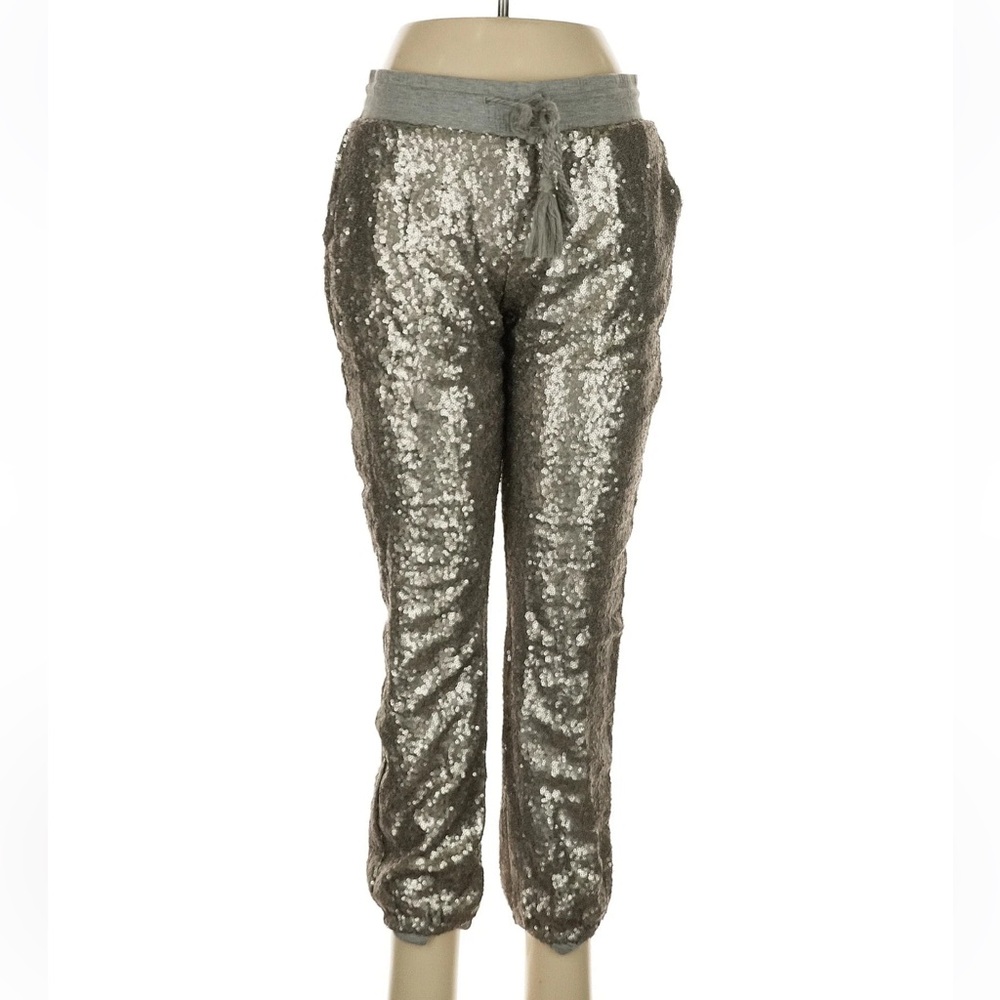 Silver Sequin Joggers